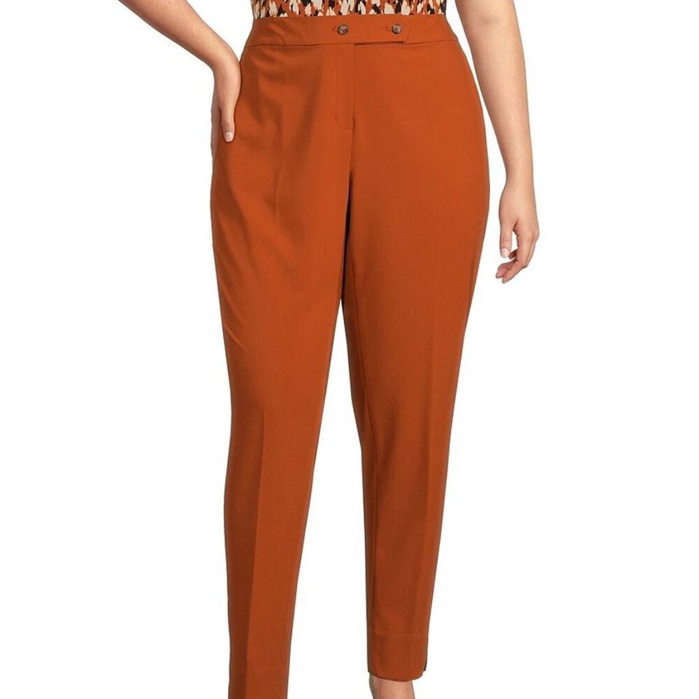 Calvin Klein Plus Size Lux Mid-Rise Slim Leg Ankle Pants Sz 20